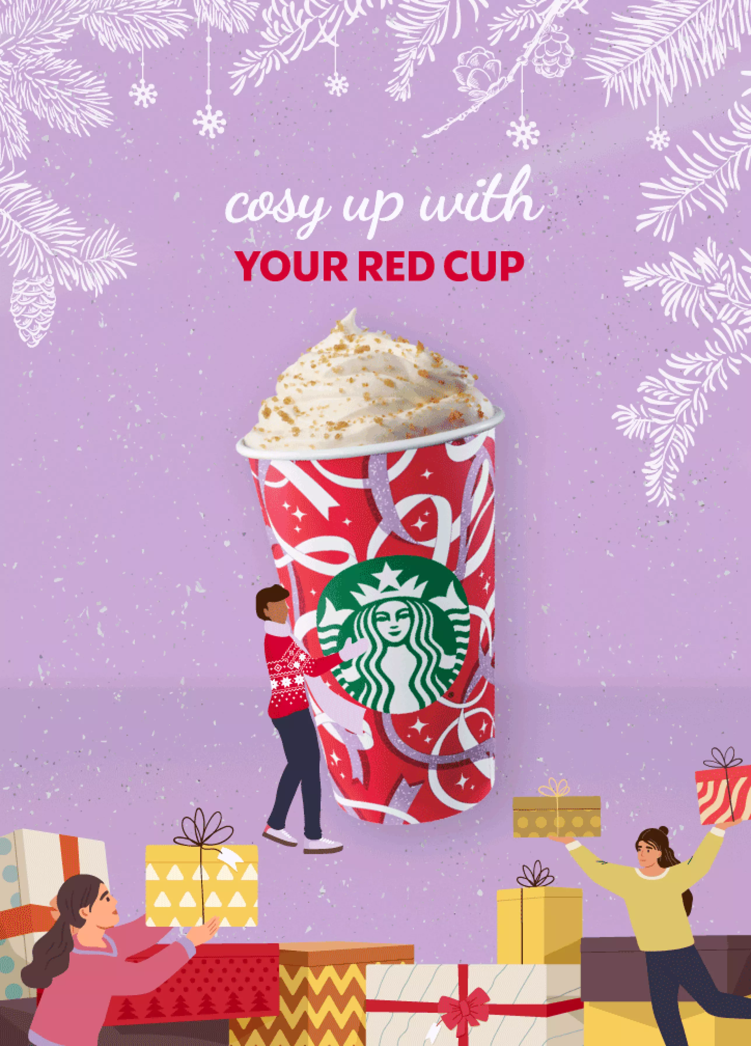 Starbucks Red Cup Holiday Campaign 2021 Vertical English Lebanon